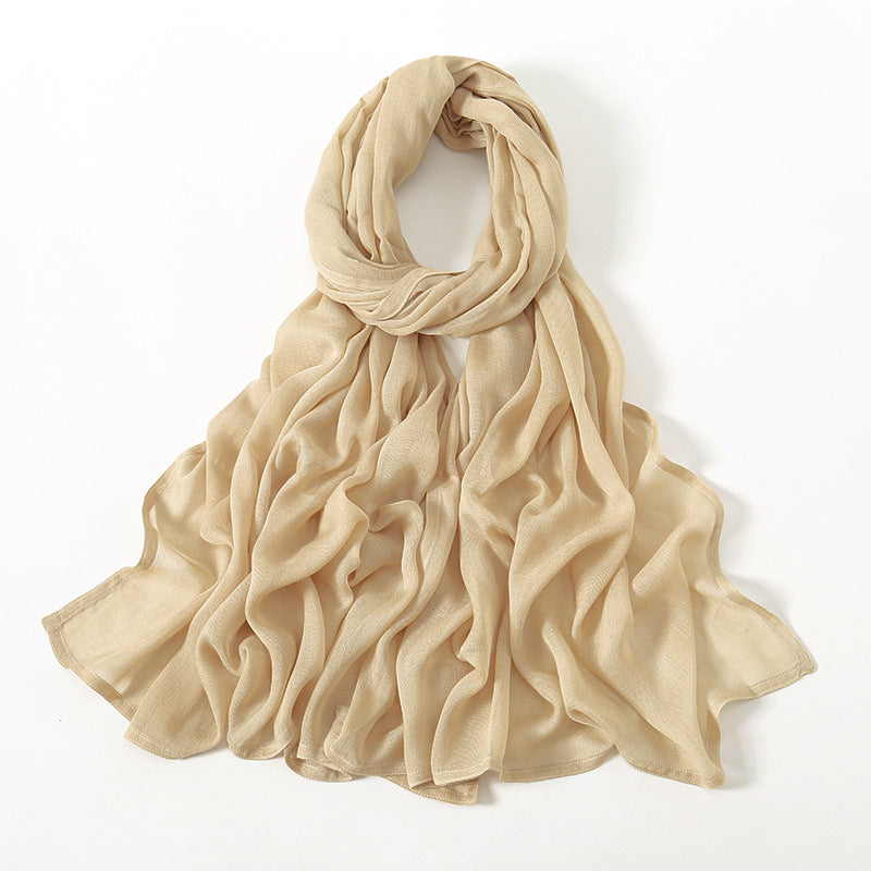 Solid Color Malay Indonesian Rayon Scarf Wide Brim Thin Modal Breathable