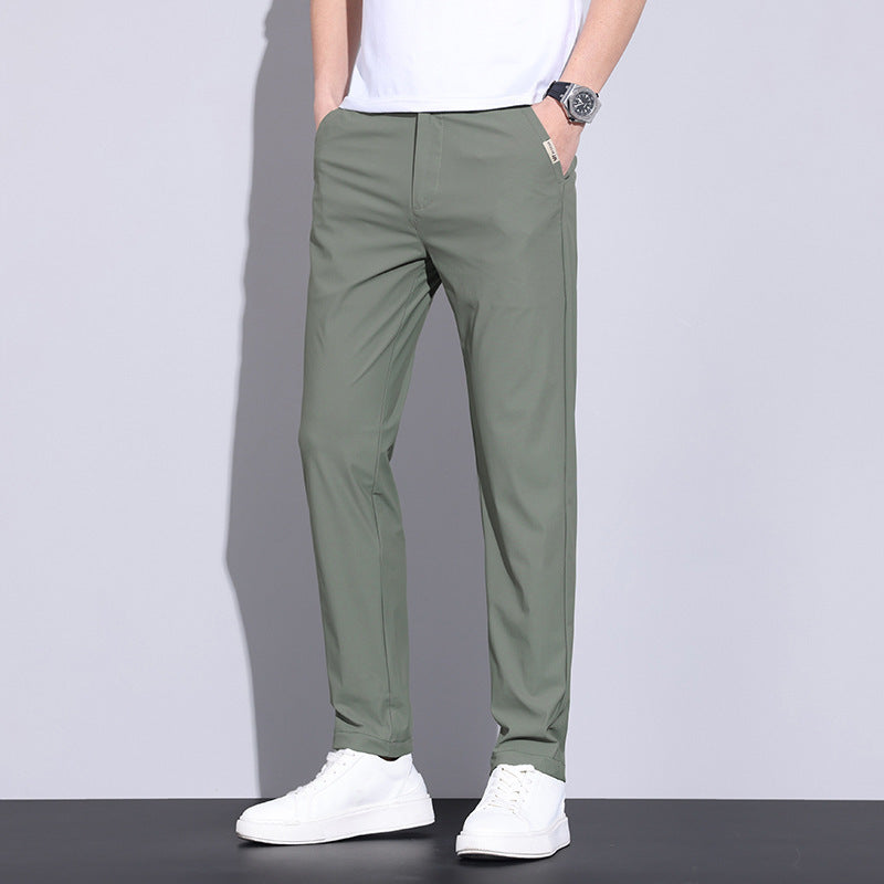Men's High Elastic Ice Silk Quick-Drying Pants – Ultra-Light Breathable Summer Trousers