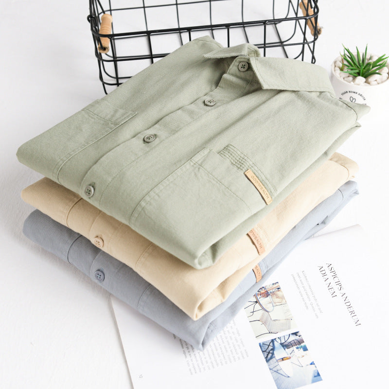Men’s Simple All-Match Loose Fit Long-Sleeve Shirt – Casual Essential