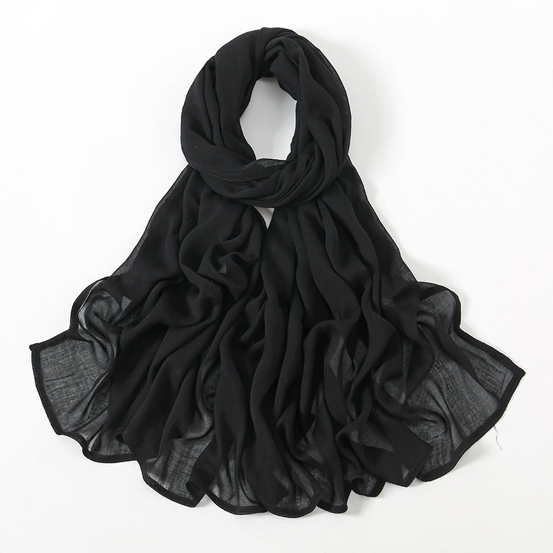 Solid Color Malay Indonesian Rayon Scarf Wide Brim Thin Modal Breathable