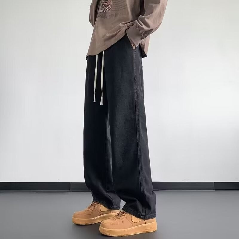 Men’s Straight Loose Jeans – Classic American Street Fit Denim