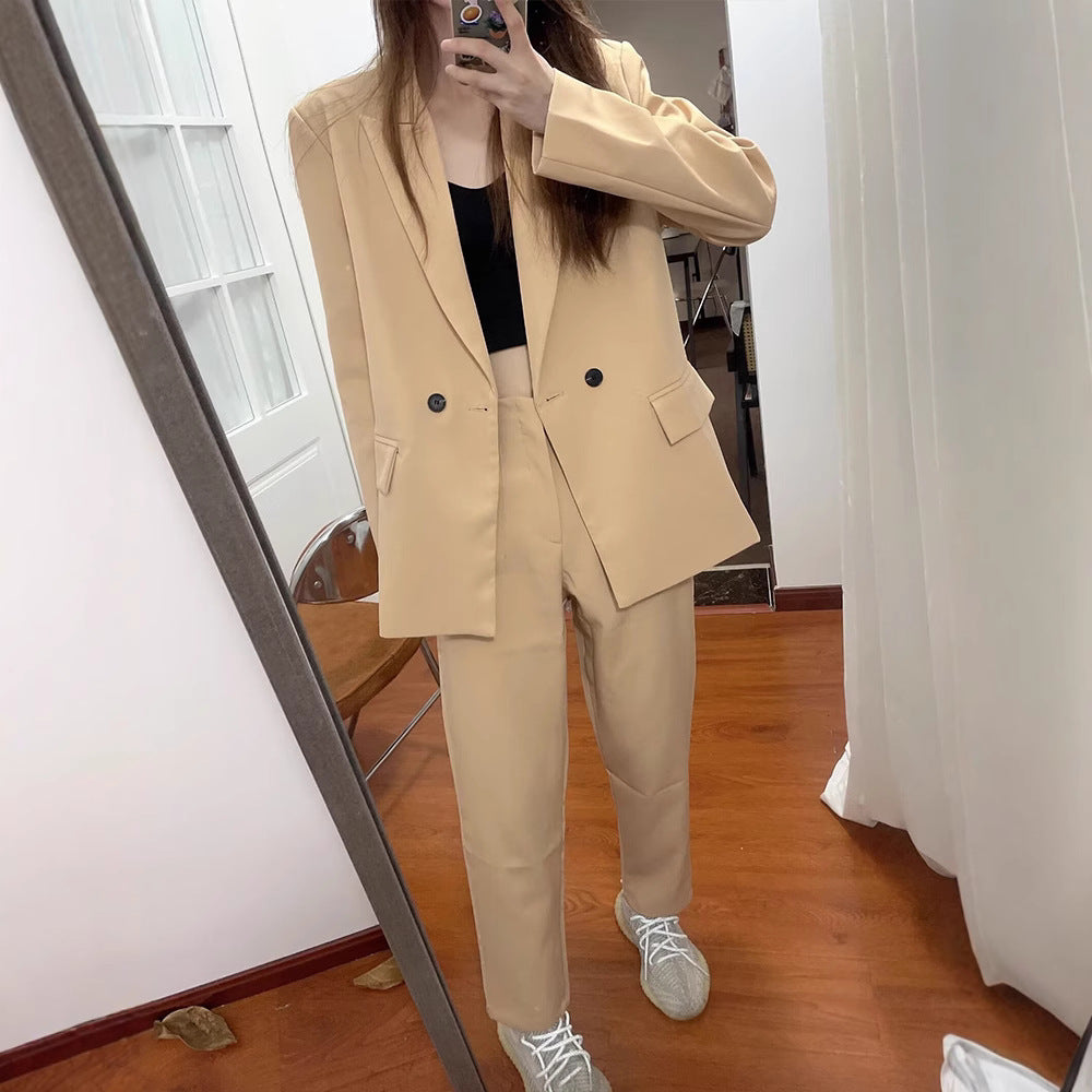 Women's Multi-color Commuter Loose Design Double-breasted Jacket