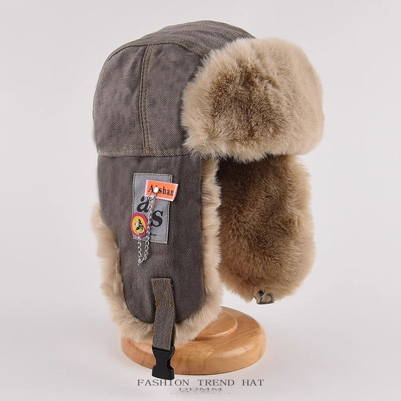 Windproof And Warm Ear Protection Plush Cloth Cotton Hat