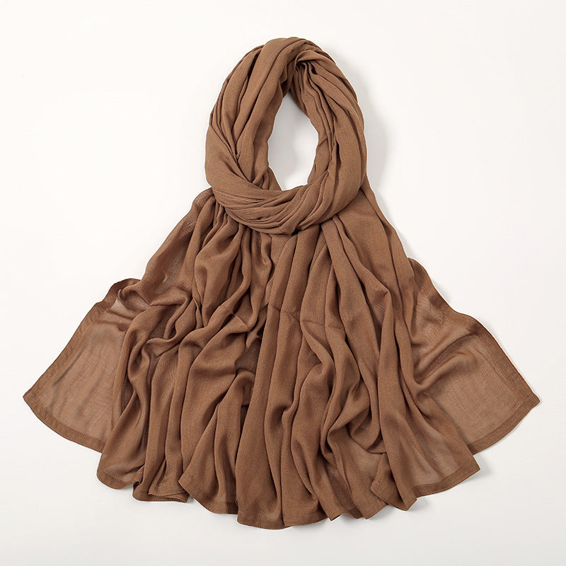 Solid Color Malay Indonesian Rayon Scarf Wide Brim Thin Modal Breathable