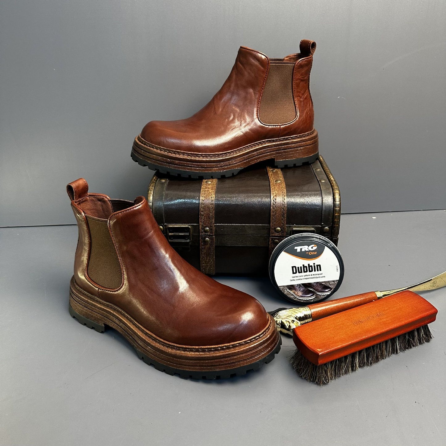 Men’s Genuine Horse Leather Retro High-Top Martin Boots