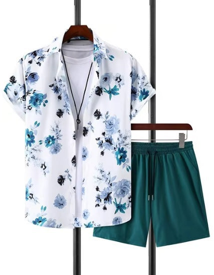Men’s 3D Digital Print Shirt & Shorts Set – Bold Summer Casual Outfit