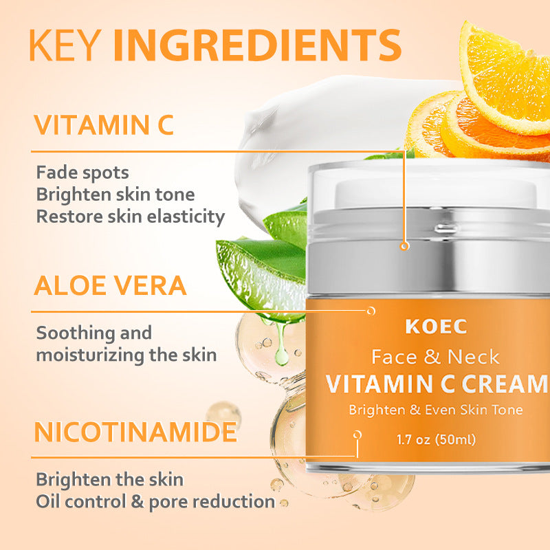 Cross-border VC Cream English Packaging Neck Cream Light Lines Moisturizing
