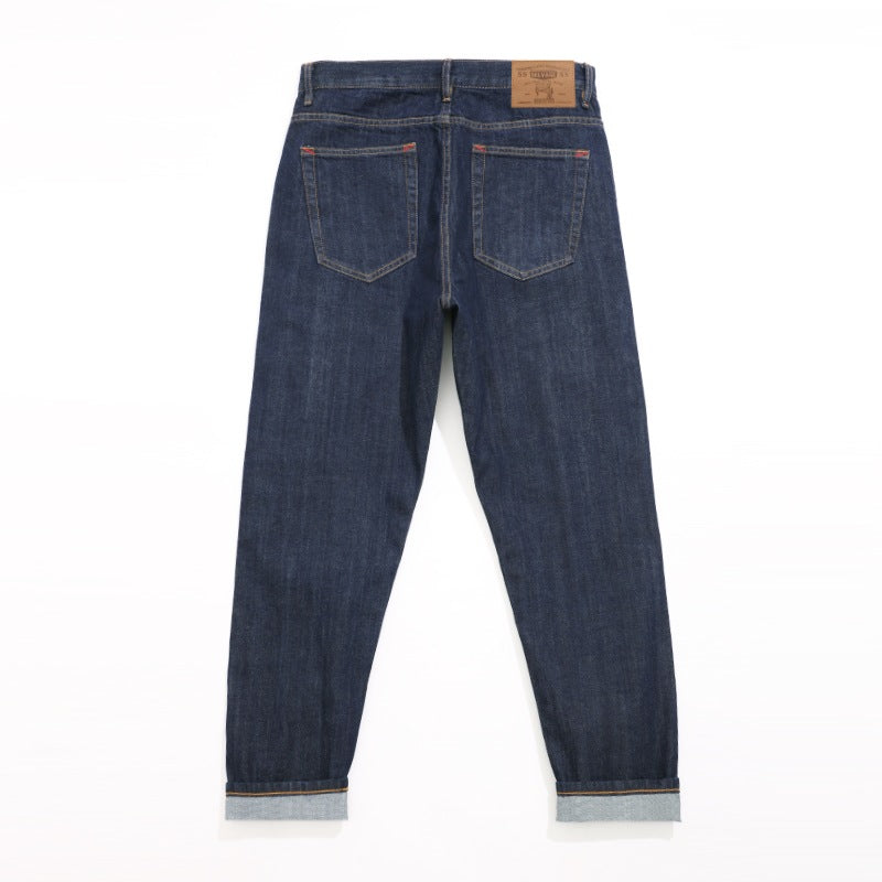 Dark Blue Loose-Fit Casual Jeans – Autumn Streetwear Style for Men