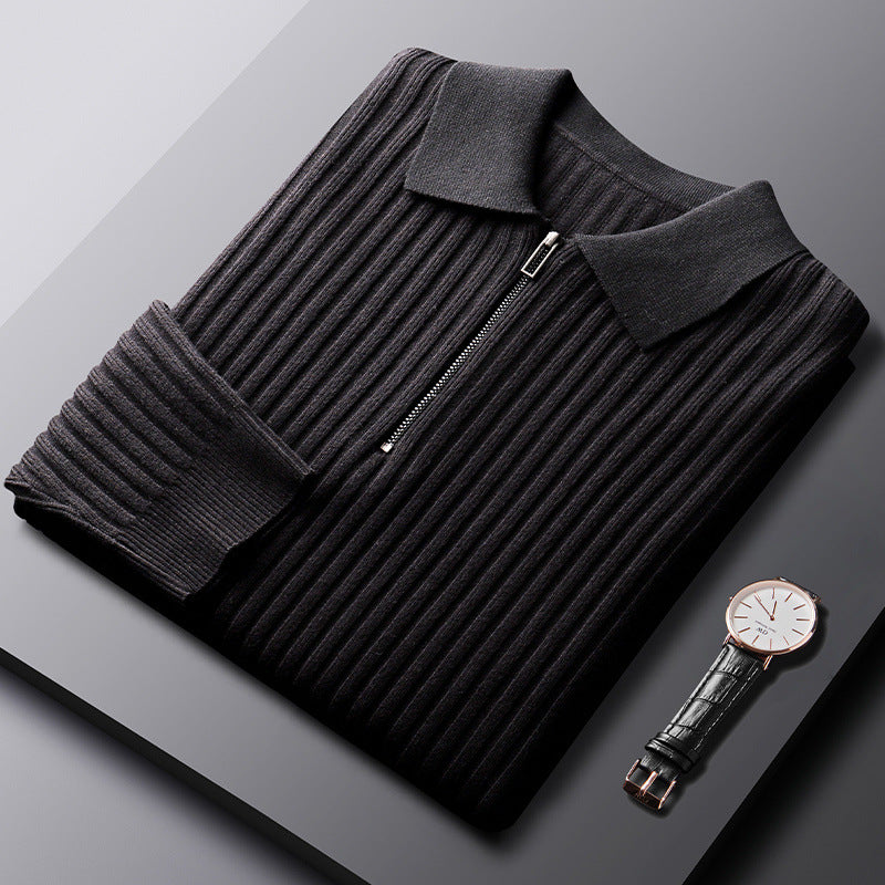 Men’s Half‑Zip Slim Fit Sweater – Autumn/Winter Knit Pullover
