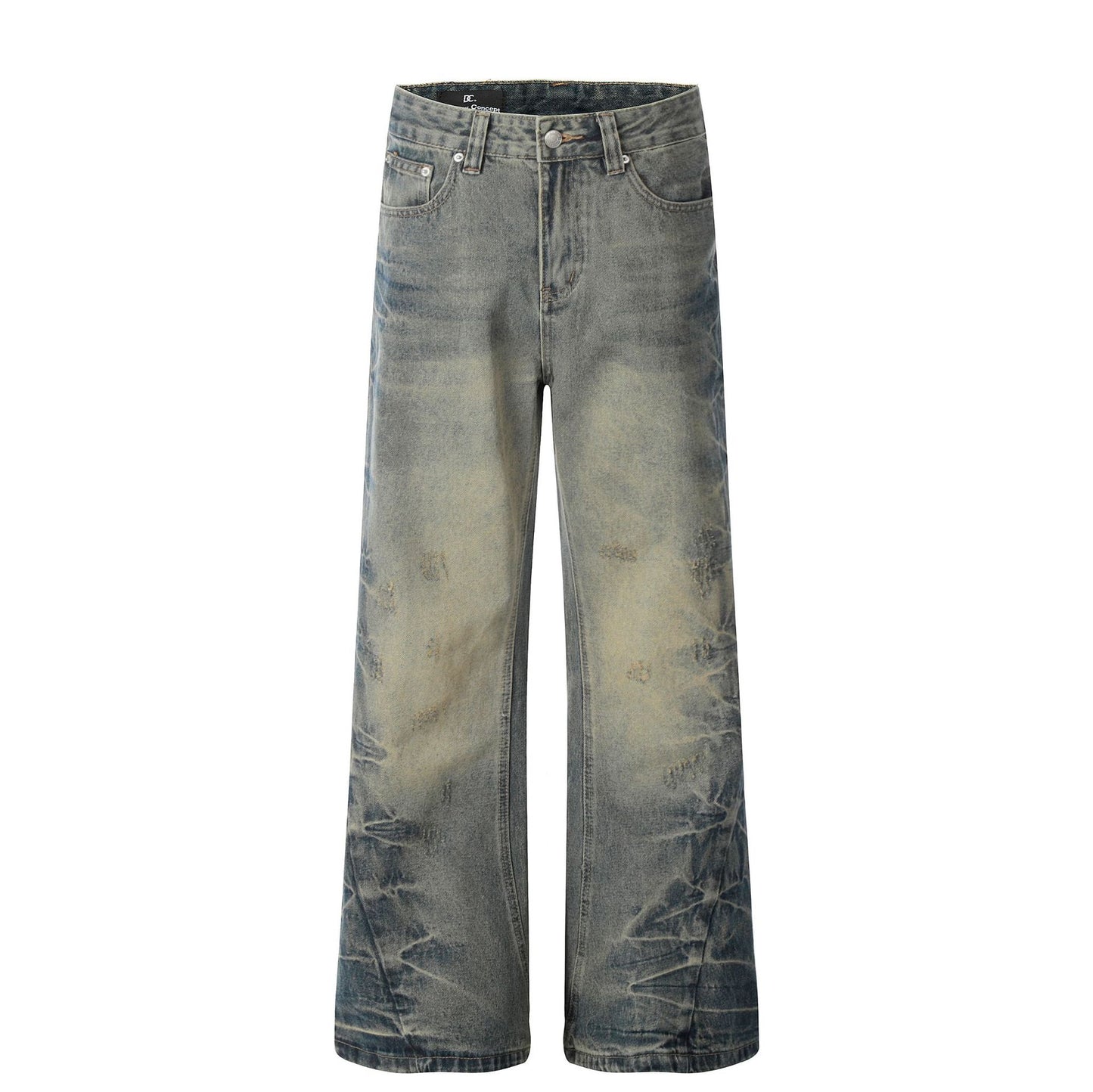 Vintage Washed Loose Fit Flared Jeans – Retro Street Style for Men