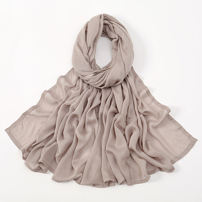 Solid Color Malay Indonesian Rayon Scarf Wide Brim Thin Modal Breathable