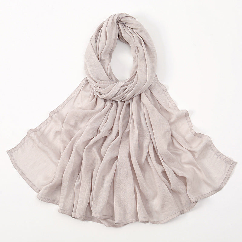 Solid Color Malay Indonesian Rayon Scarf Wide Brim Thin Modal Breathable