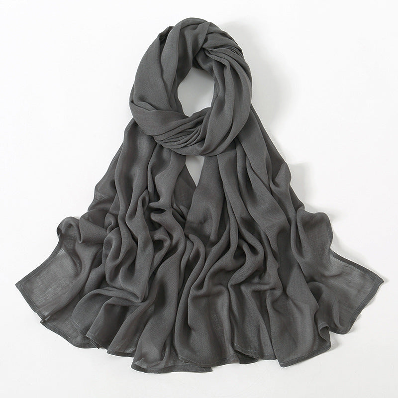 Solid Color Malay Indonesian Rayon Scarf Wide Brim Thin Modal Breathable