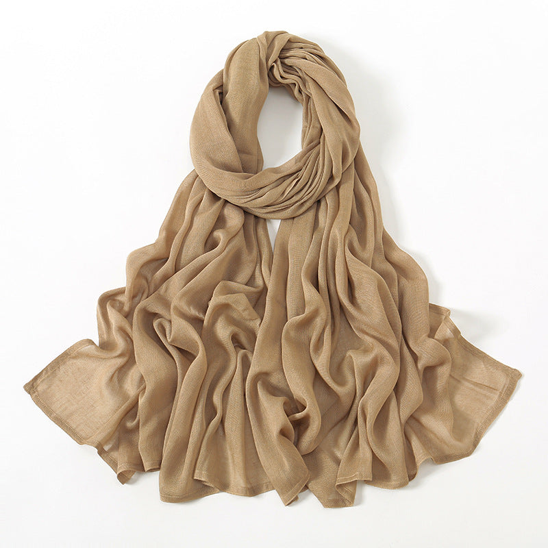 Solid Color Malay Indonesian Rayon Scarf Wide Brim Thin Modal Breathable