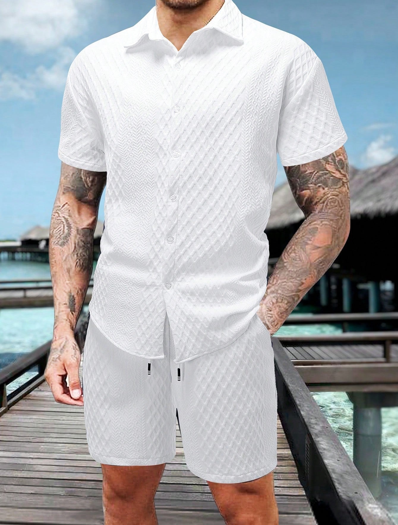Men’s Loose Casual Two-Piece Set – Short-Sleeve Shirt & Shorts for Effortless Summer Style