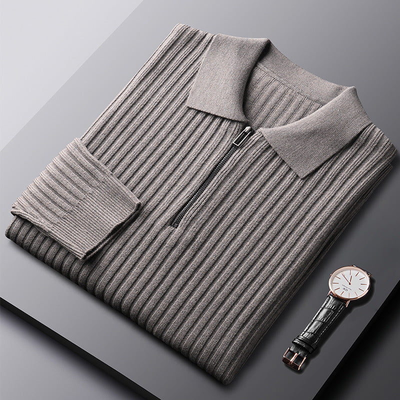 Men’s Half‑Zip Slim Fit Sweater – Autumn/Winter Knit Pullover