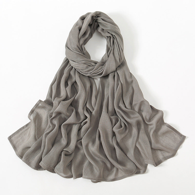 Solid Color Malay Indonesian Rayon Scarf Wide Brim Thin Modal Breathable