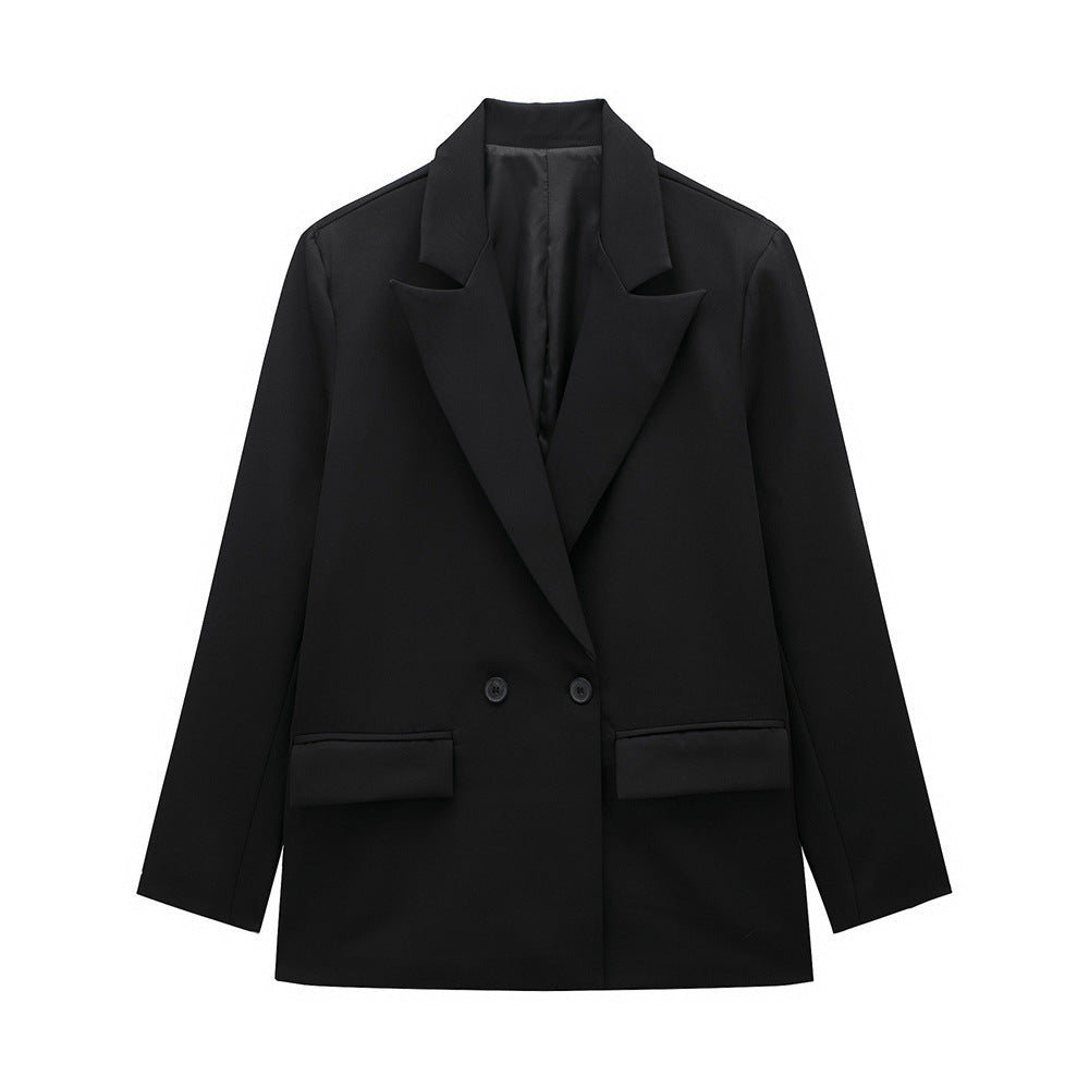 Women's Multi-color Commuter Loose Design Double-breasted Jacket