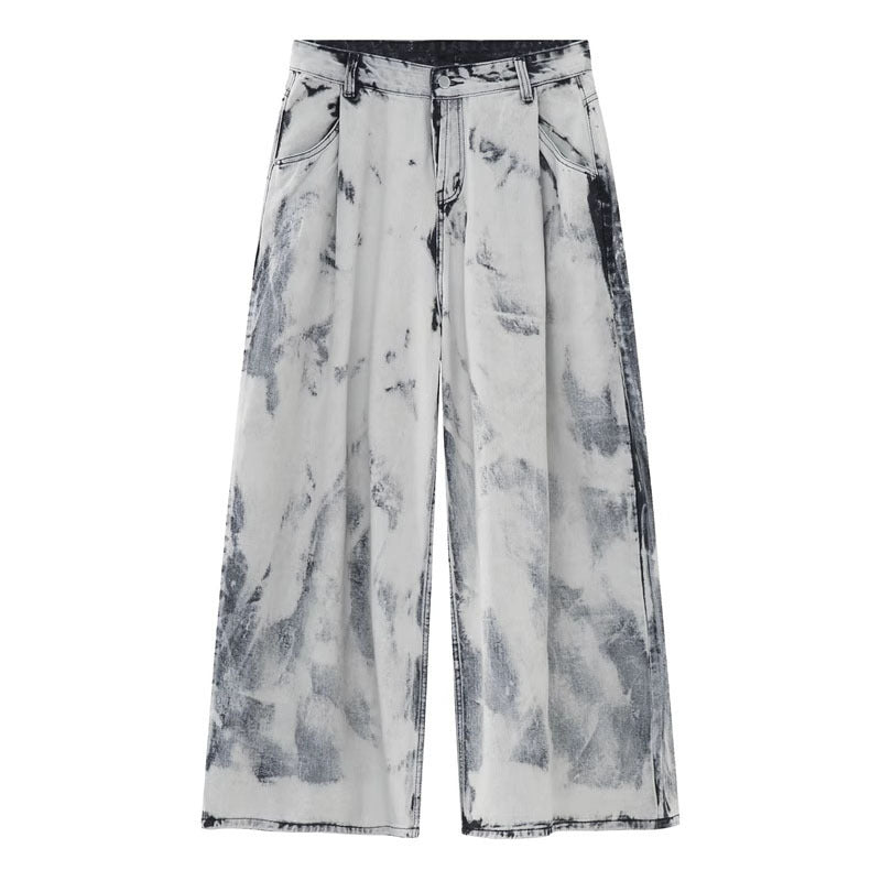 Men’s American Retro Tie‑Dye High‑Street Leisure Suit – Vibrant Cotton Lounge Set