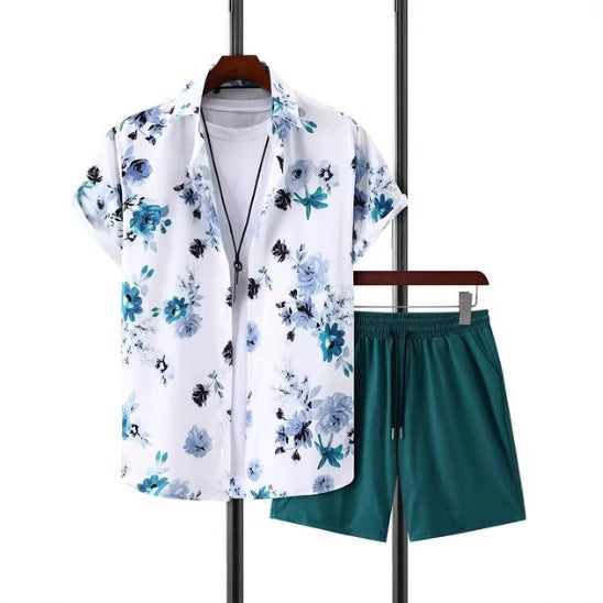 Men’s 3D Digital Print Shirt & Shorts Set – Bold Summer Casual Outfit