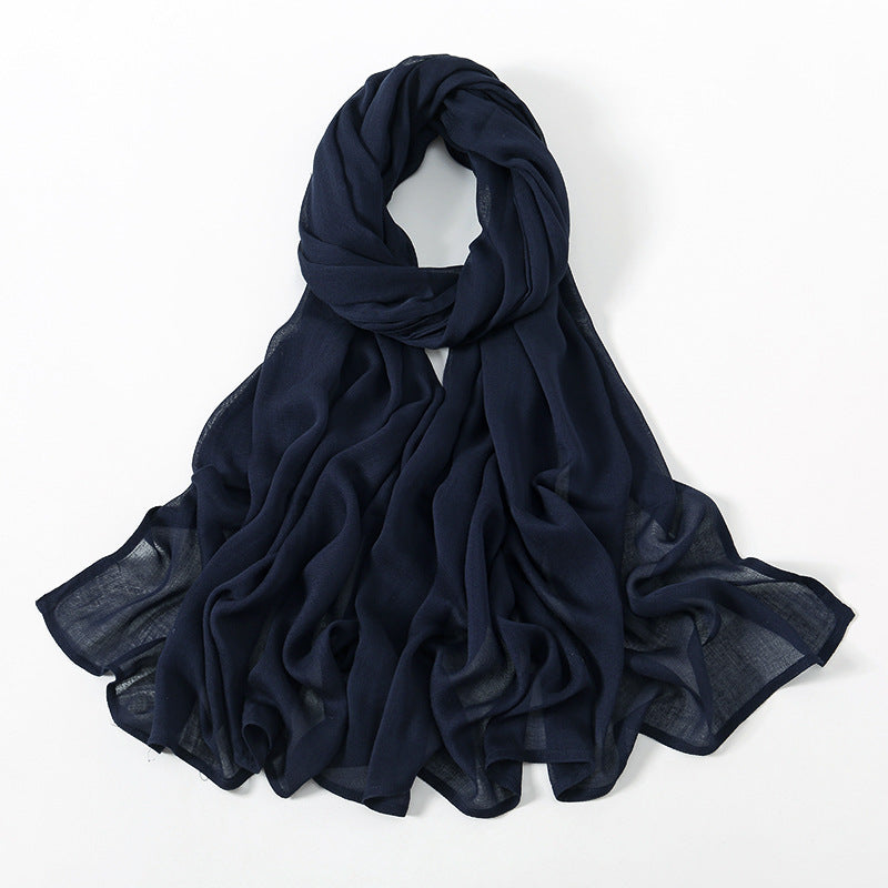 Solid Color Malay Indonesian Rayon Scarf Wide Brim Thin Modal Breathable