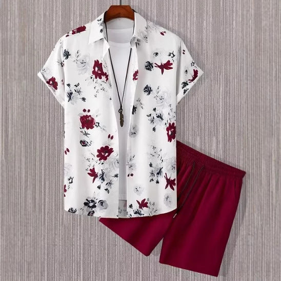 Men’s 3D Digital Print Shirt & Shorts Set – Bold Summer Casual Outfit