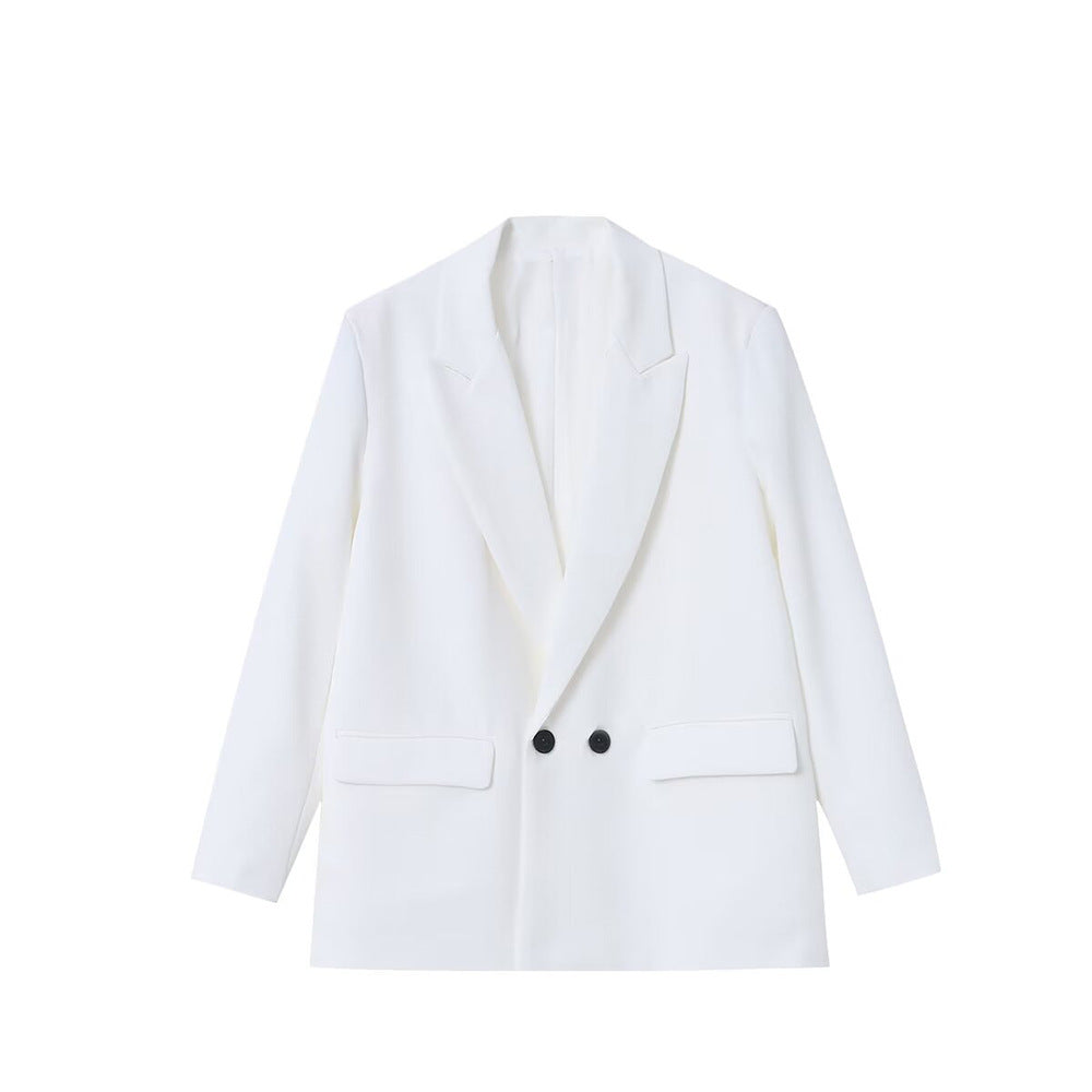 Women's Multi-color Commuter Loose Design Double-breasted Jacket