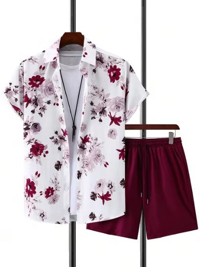 Men’s 3D Digital Print Shirt & Shorts Set – Bold Summer Casual Outfit