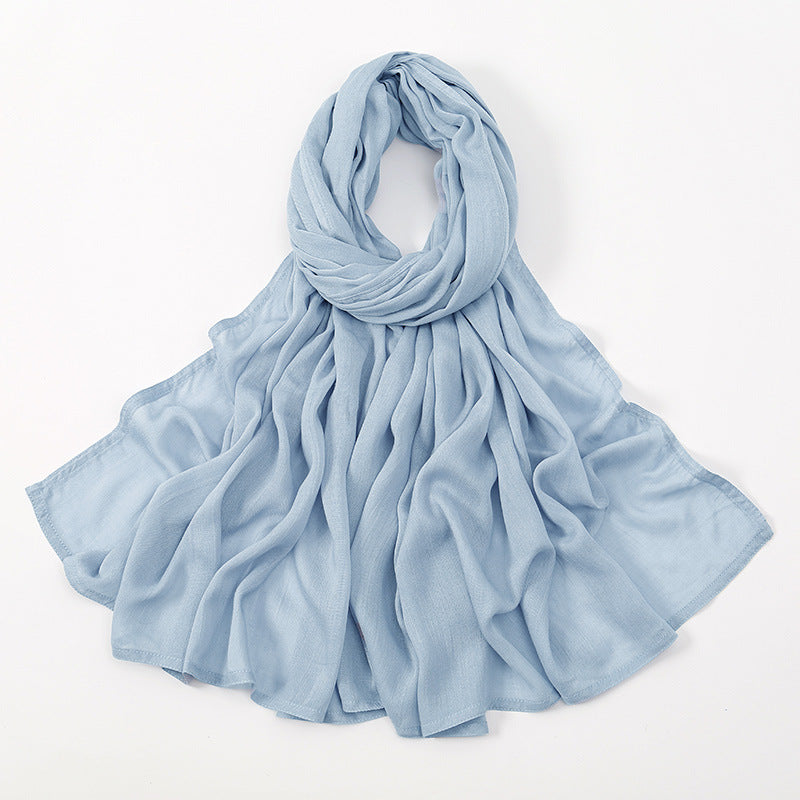 Solid Color Malay Indonesian Rayon Scarf Wide Brim Thin Modal Breathable
