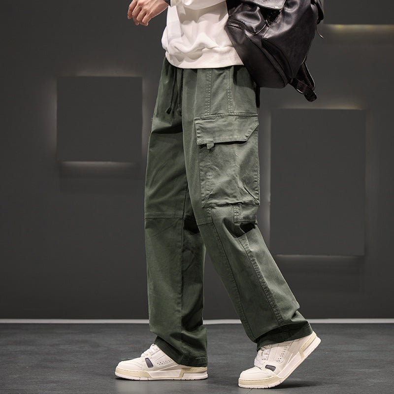 Men’s Oversized Cargo Pants – Loose Fit Straight Winter Trousers with Multi Pockets | NYLIXA