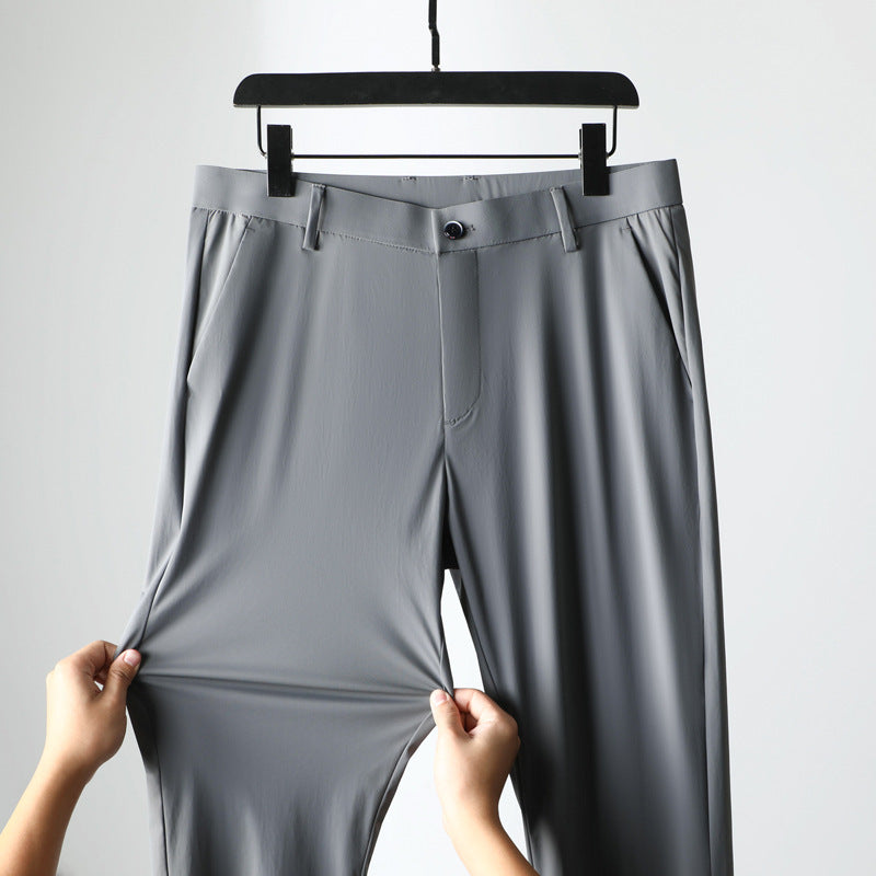 Men’s Fashion Personality Tencel Business Casual Pants – Soft, Breathable, All-Season Trousers