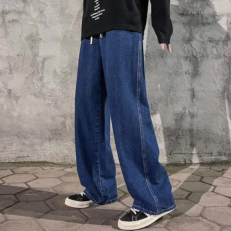 Men’s Straight Loose Jeans – Classic American Street Fit Denim
