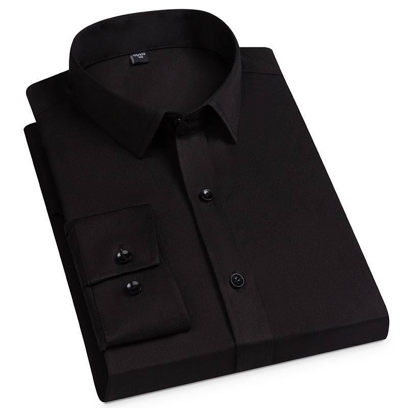 Men’s Spring Stretch Long-Sleeve Business Casual Shirt – Slim, Comfortable & Wrinkle-Resistant