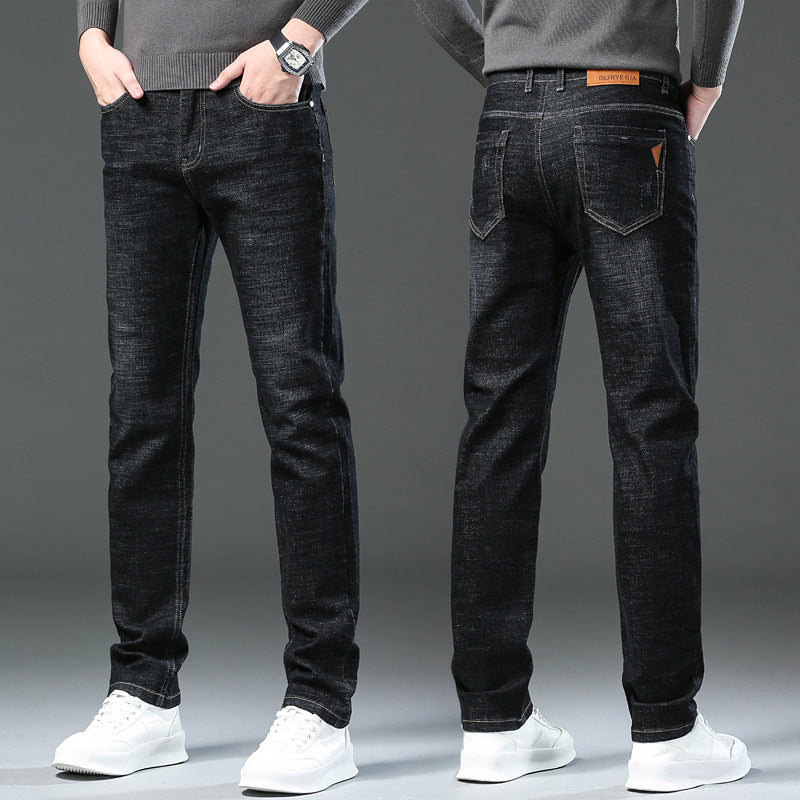 Men's Loose Fit High-Stretch Straight Jeans – Relaxed Comfort, Effortless Style