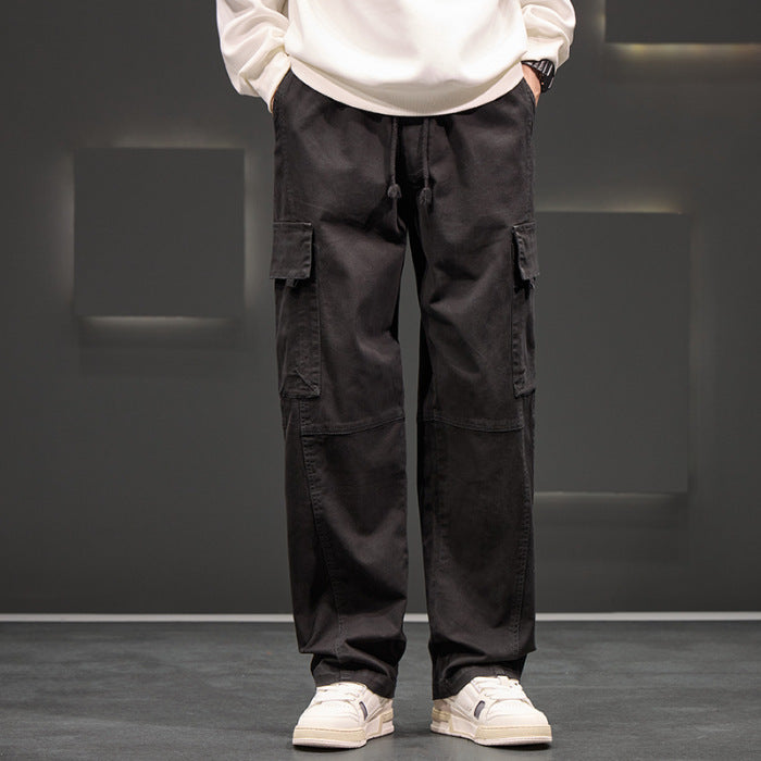 Men’s Oversized Cargo Pants – Loose Fit Straight Winter Trousers with Multi Pockets | NYLIXA