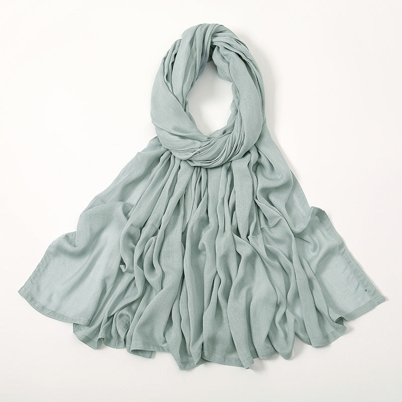 Solid Color Malay Indonesian Rayon Scarf Wide Brim Thin Modal Breathable