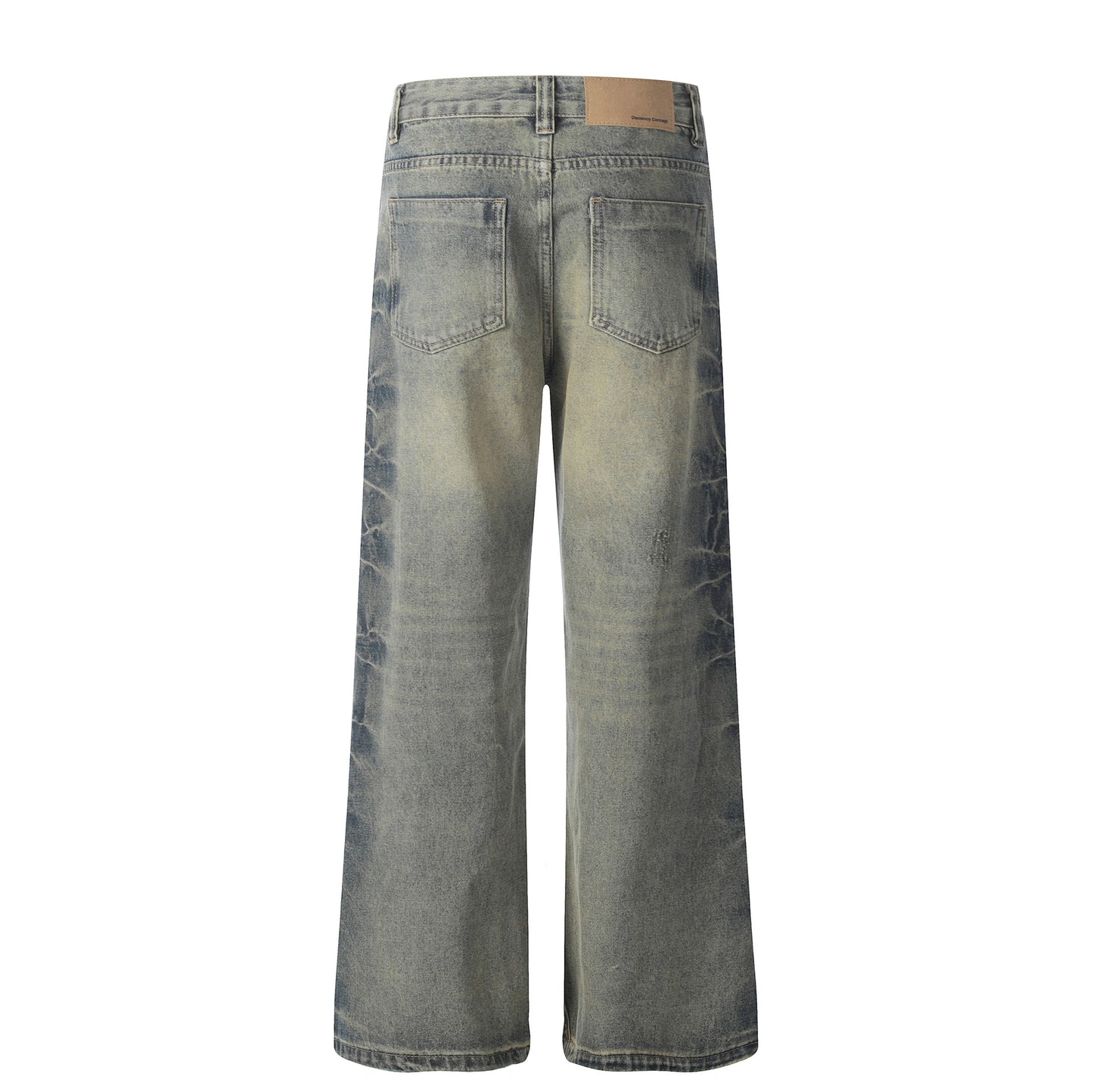 Vintage Washed Loose Fit Flared Jeans – Retro Street Style for Men