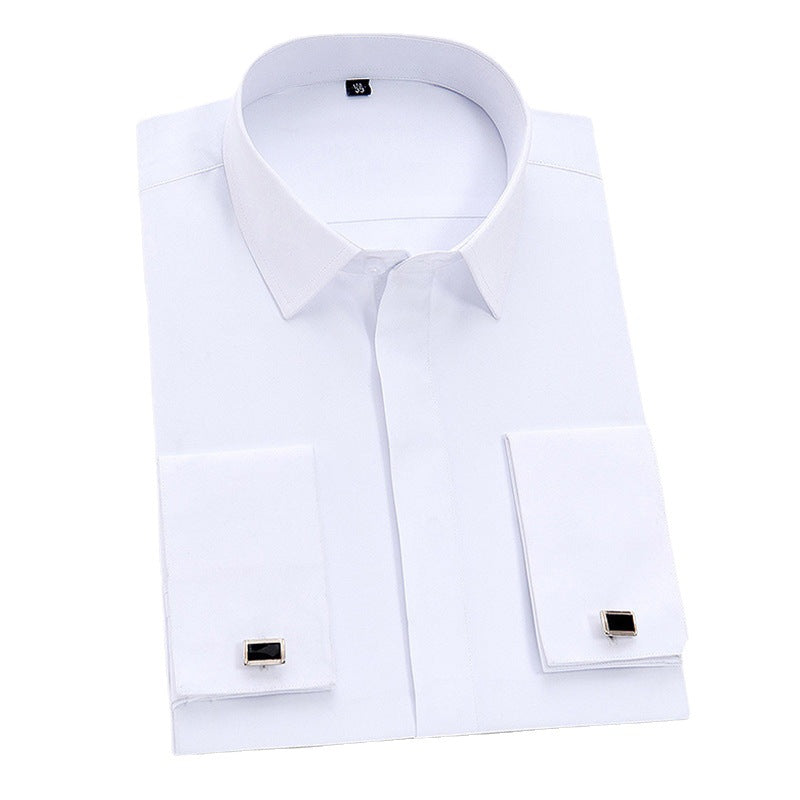 Men’s Slim-Fit Long-Sleeve Non-Iron White Shirt – Wrinkle-Resistant Modern Style