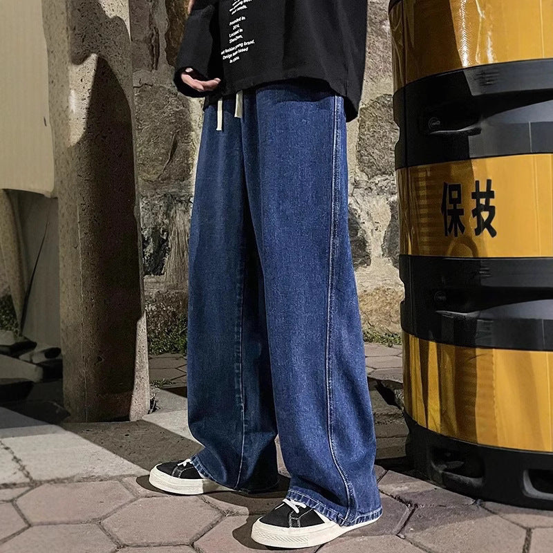 Men’s Straight Loose Jeans – Classic American Street Fit Denim