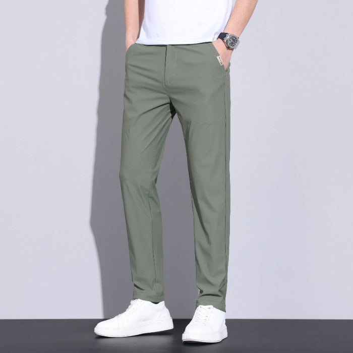 Men's High Elastic Ice Silk Quick-Drying Pants – Ultra-Light Breathable Summer Trousers