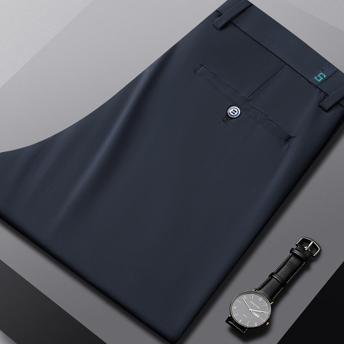 Men’s Fashion Personality Tencel Business Casual Pants – Soft, Breathable, All-Season Trousers