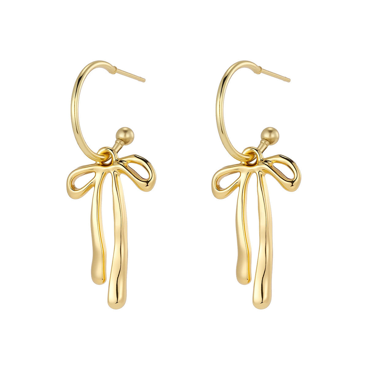 Metal Fashion Minimalist Bowknot Stud Earrings