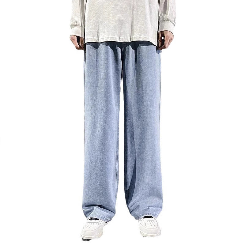 Men’s Straight Loose Jeans – Classic American Street Fit Denim