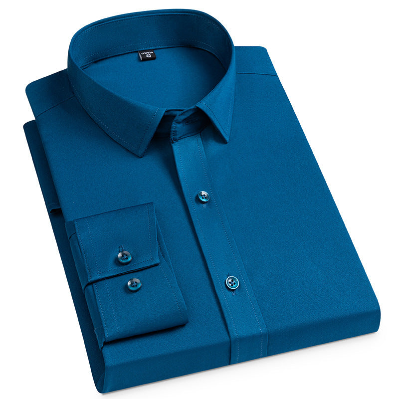 Men’s Spring Stretch Long-Sleeve Business Casual Shirt – Slim, Comfortable & Wrinkle-Resistant