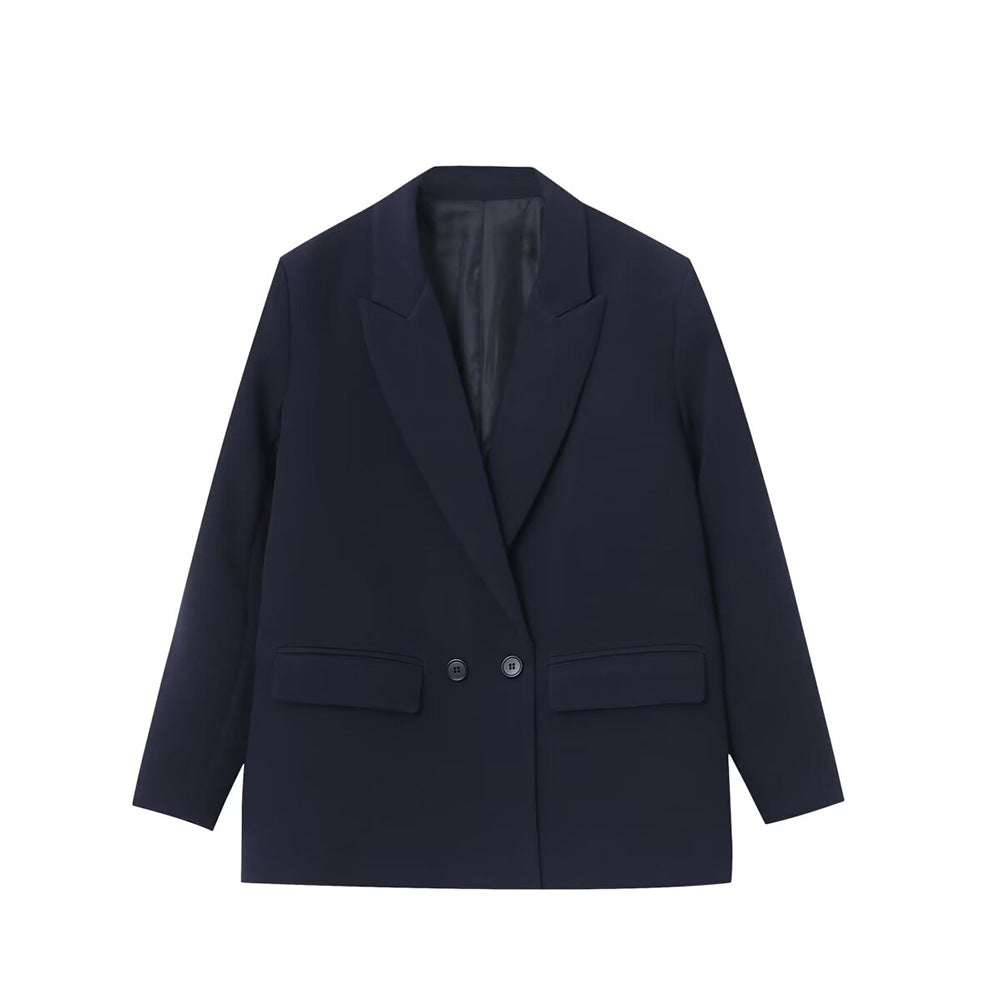 Women's Multi-color Commuter Loose Design Double-breasted Jacket