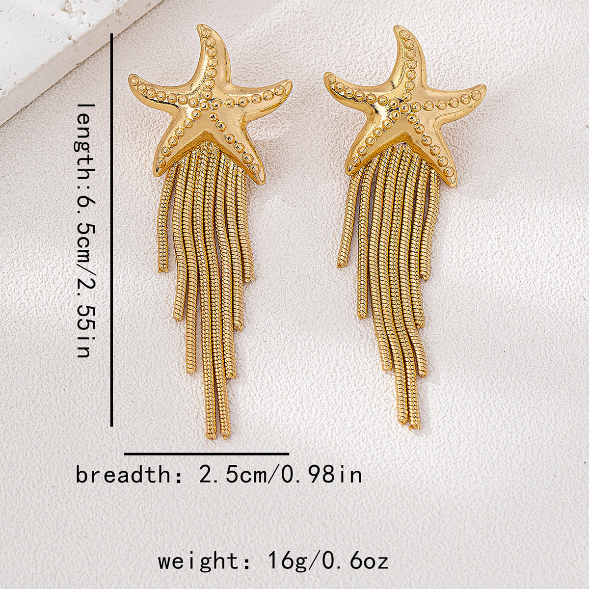 Creative Personality Holiday Ocean Style Starfish Tassel Earrings