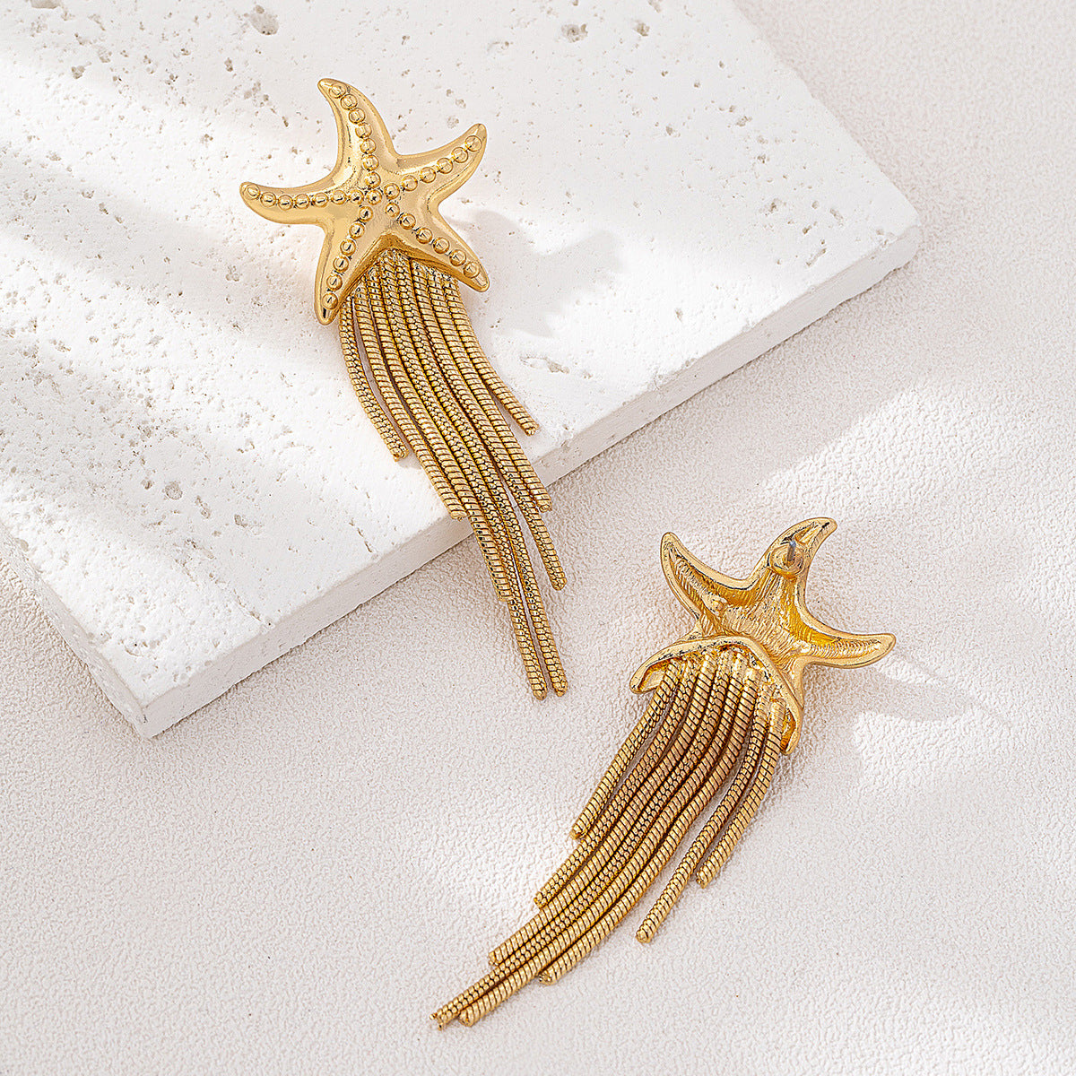 Creative Personality Holiday Ocean Style Starfish Tassel Earrings
