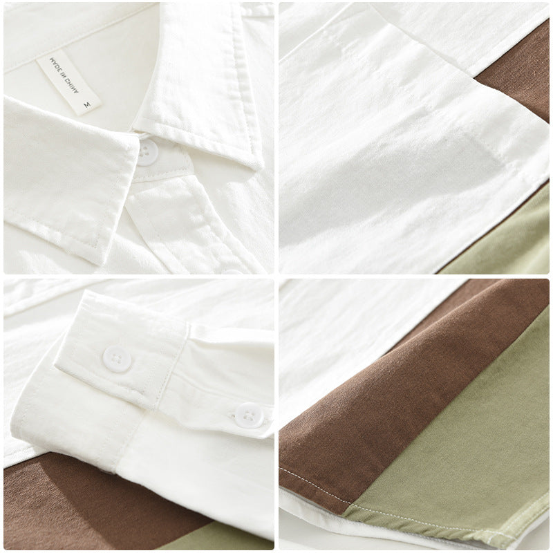 Men’s Loose Artistic Cotton Long-Sleeve Shirt – Versatile Square-Collar Casual Top