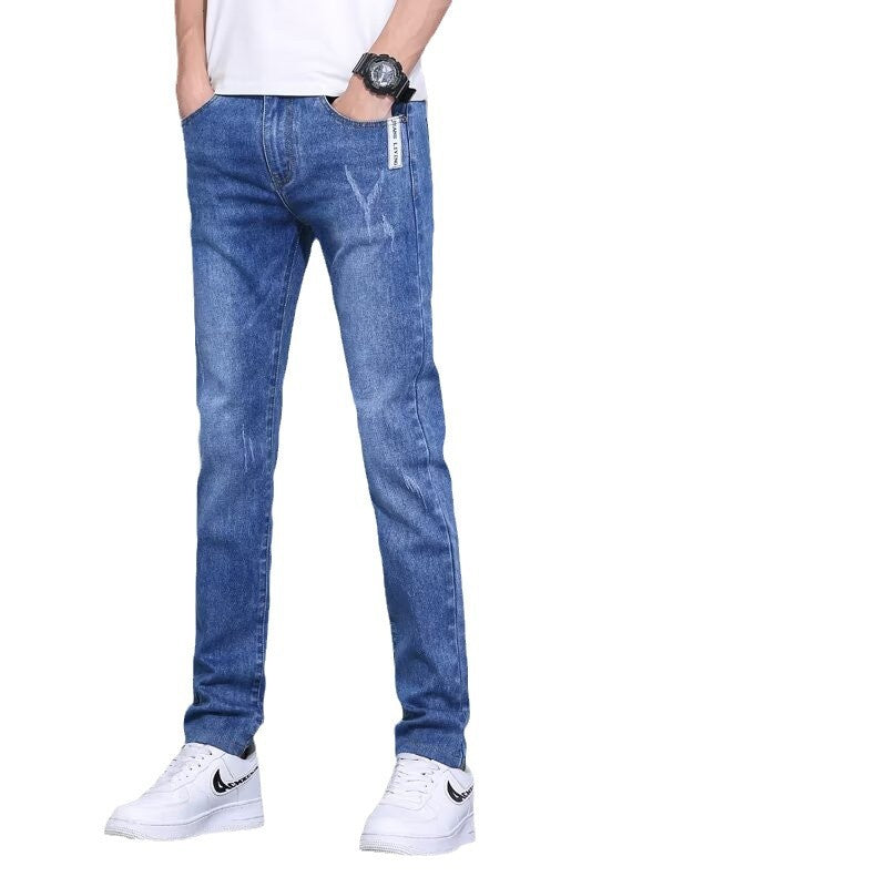 Men’s Slim Fit Washed Blue Jeans – All-Season Stylish Comfort