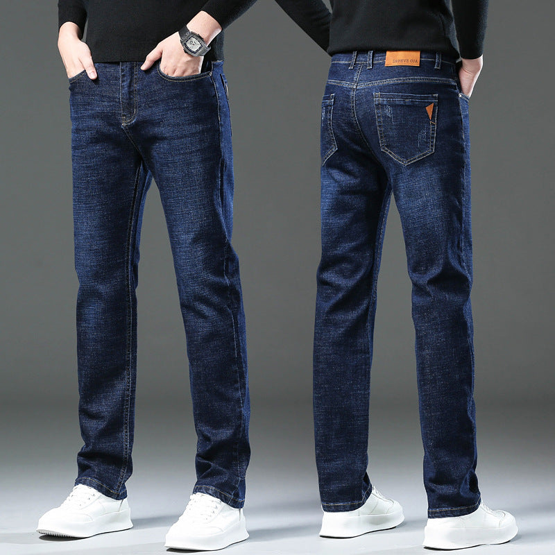 Men's Loose Fit High-Stretch Straight Jeans – Relaxed Comfort, Effortless Style